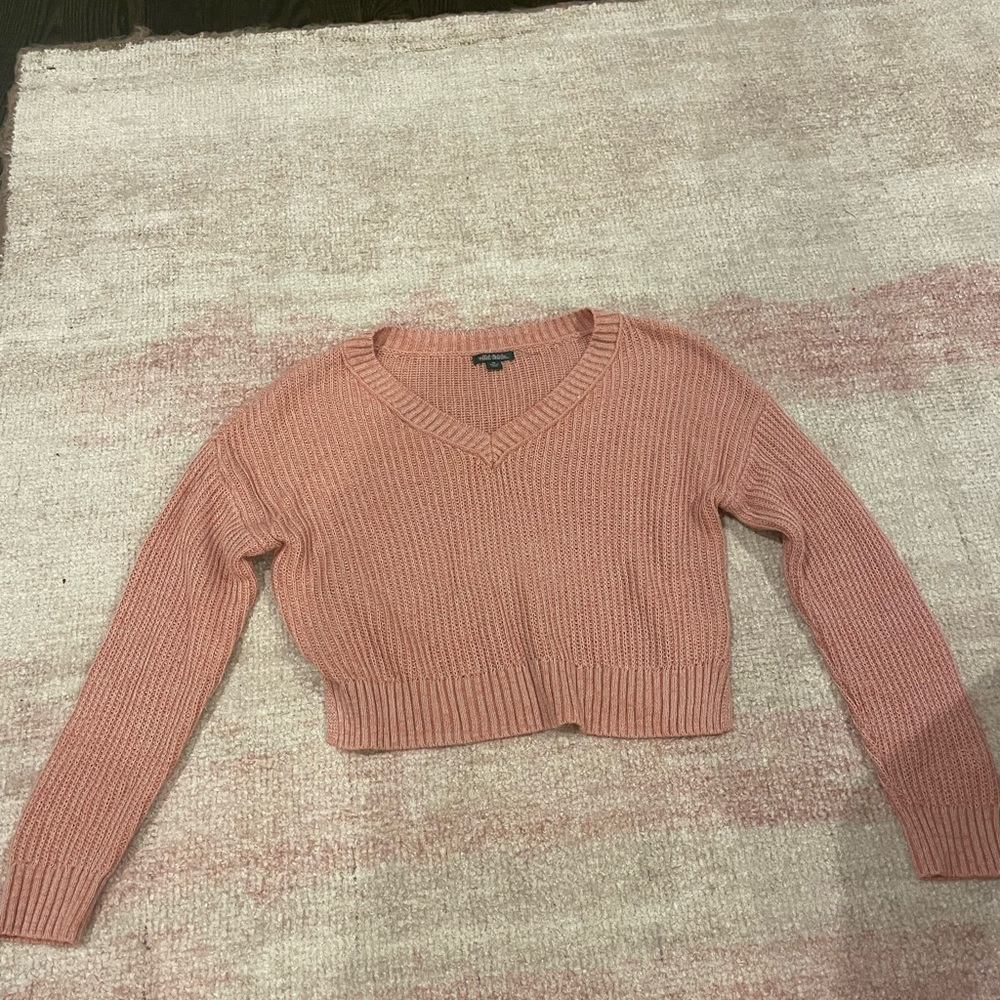 Pink Knit sweater, size xs v-neck